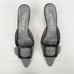 Manolo Blahnik Gray Maysale Heels